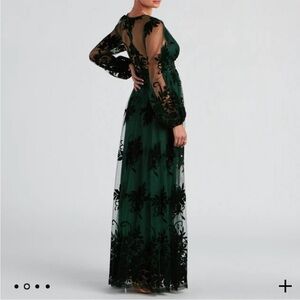 Windsor Green Long Sleeve Maxi Dress